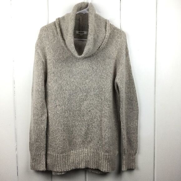BB Dakota Beige Sweater Light Beige Knit Cowl Neck, Size Small - Picture 1 of 9
